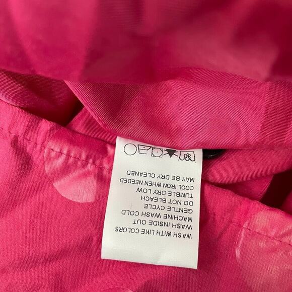 Trisha Tyler Size Petite Large Pink Polka Dot Button Up Top Dopamine Barbiecore - Picture 7 of 10